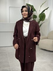 TIĞ TRİKO CUPRA CEKETLİ TAKIM BORDO