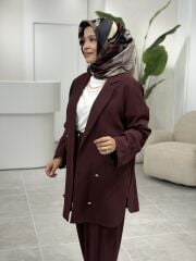 TIĞ TRİKO CUPRA CEKETLİ TAKIM BORDO