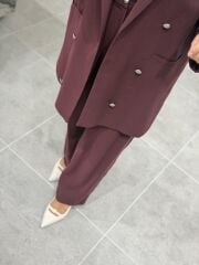 TIĞ TRİKO CUPRA CEKETLİ TAKIM BORDO