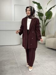 TIĞ TRİKO CUPRA CEKETLİ TAKIM BORDO