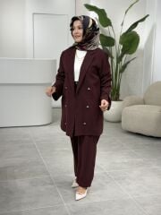 TIĞ TRİKO CUPRA CEKETLİ TAKIM BORDO