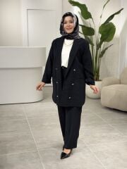 TIĞ TRİKO CUPRA CEKETLİ TAKIM SİYAH