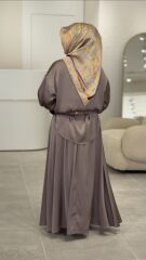 YAQA PREMİUM İTHAL SATEN ETEKLİ TAKIM VİZON