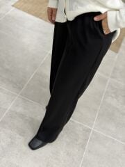 YAQA KUMAŞ PANTOLON SİYAH