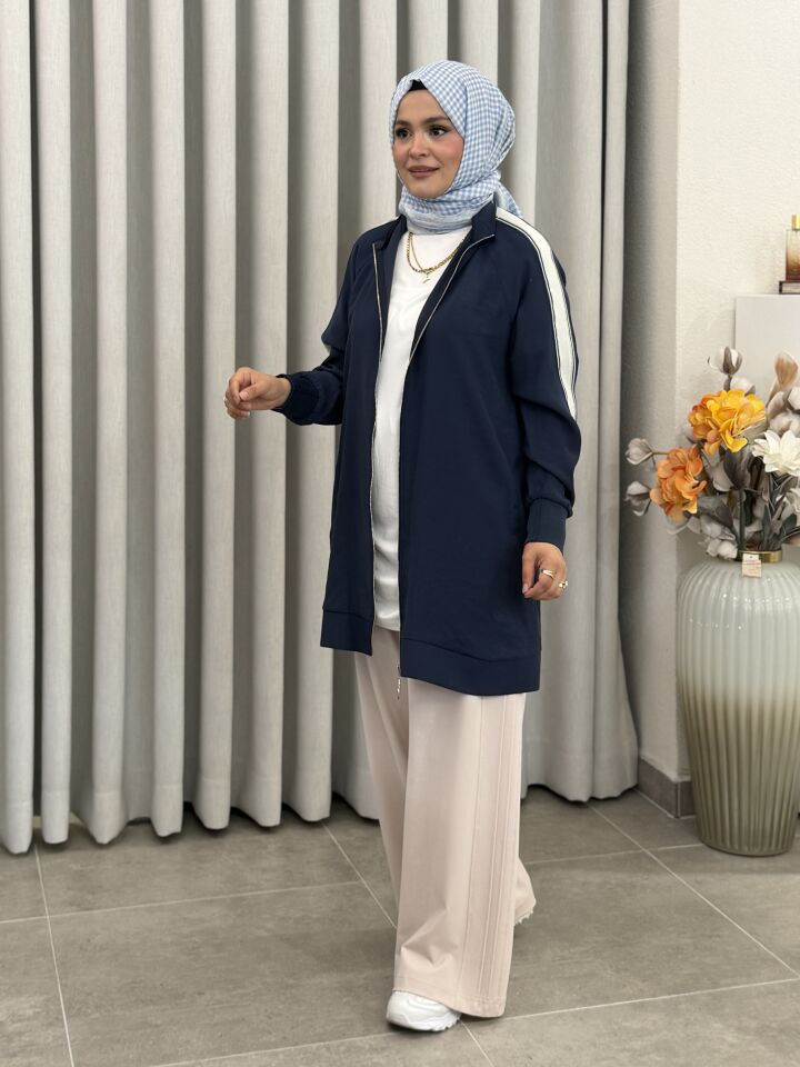 ARMİNE TENCEL KUMAŞ SPOR GİY-ÇIK LACİVERT