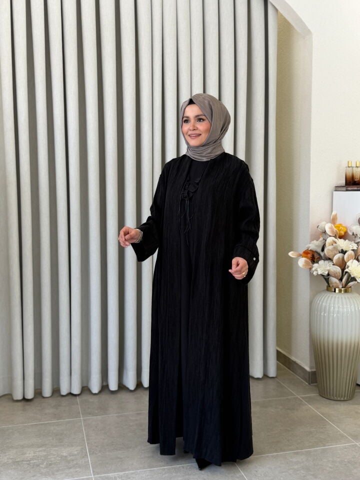 AVENNA KİMONOLU ELBİSE SİYAH