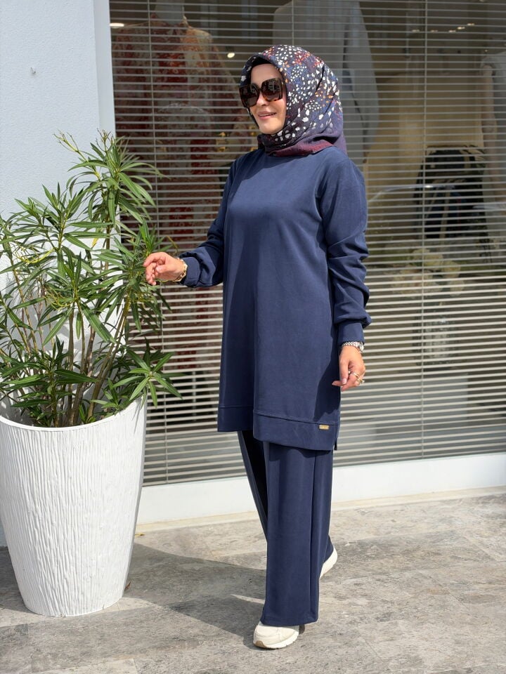 AYŞE AKAY PANTOLONLU MODAL TAKIM LACİVERT