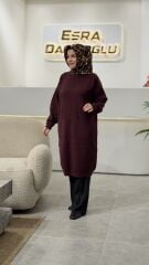 TIĞ TRİKO SIFIR YAKA CEPLİ TRİKO TUNİK BORDO