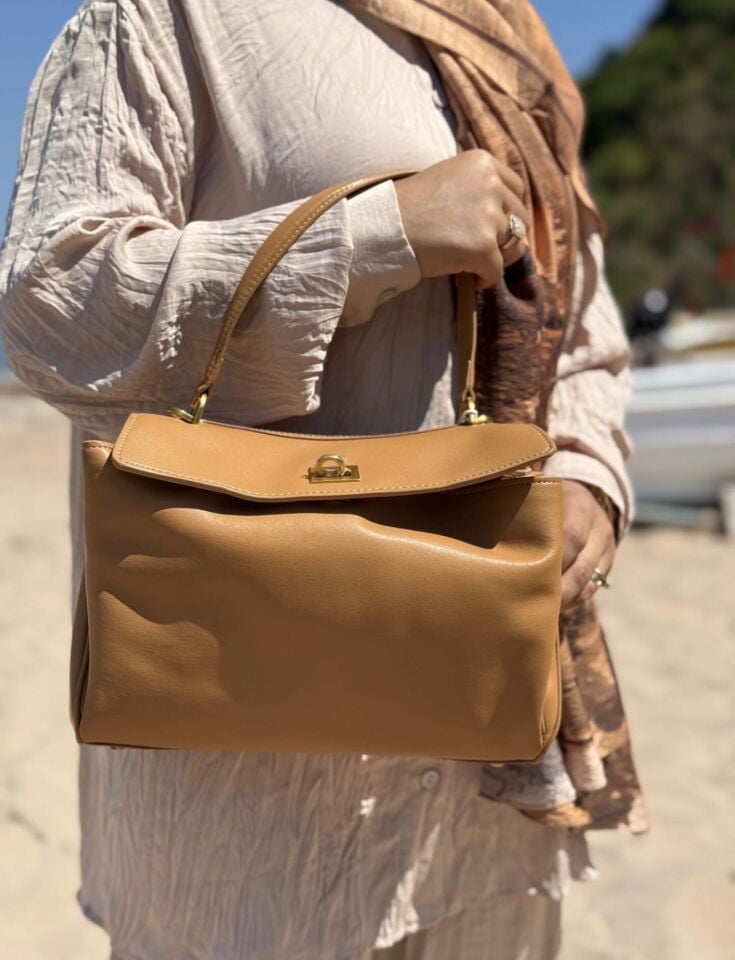 LEVİDOR İTHAL DERİ ÇANTA KAHVE