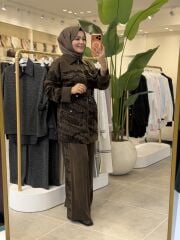 TIĞ TRİKO CUPRA NUBUK TAKIM KAHVE