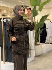 TIĞ TRİKO CUPRA NUBUK TAKIM KAHVE