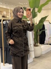 TIĞ TRİKO CUPRA NUBUK TAKIM KAHVE