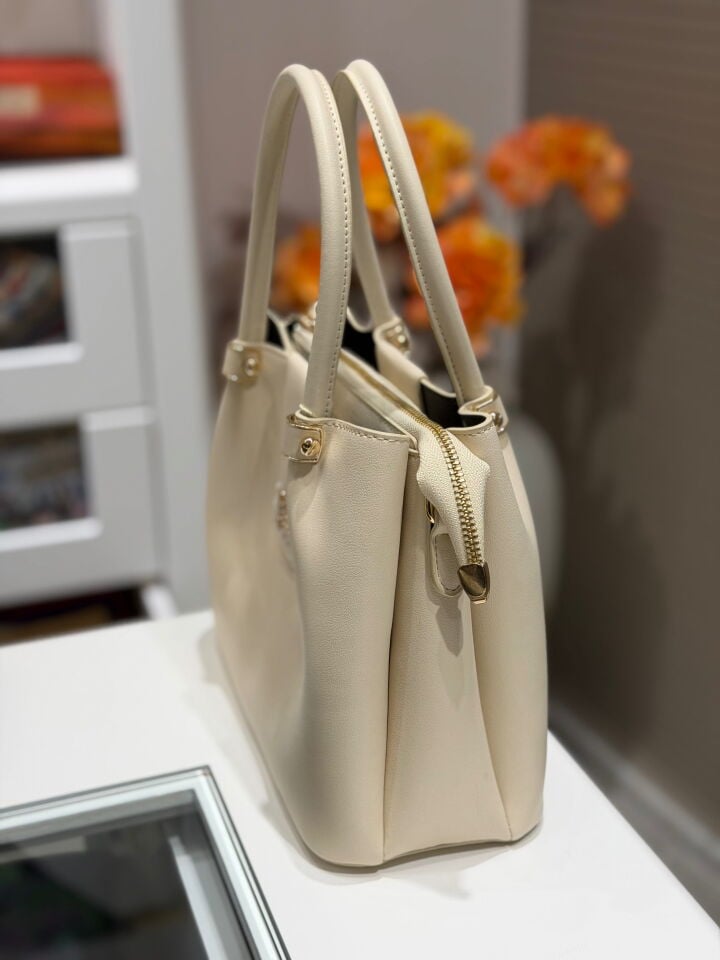 LEVİDOR DERİ ÇANTA KREM