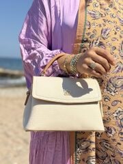 LEVİDOR İTHAL DERİ ÇANTA KREM