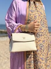 LEVİDOR İTHAL DERİ ÇANTA KREM