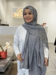 ARMANDA JAKAR ŞAL KOYU GRİ