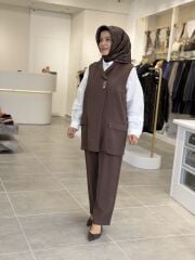 TIĞ TRİKO İPEK CUPRA TAKIM KAHVE