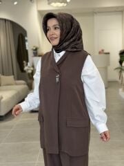 TIĞ TRİKO İPEK CUPRA TAKIM KAHVE