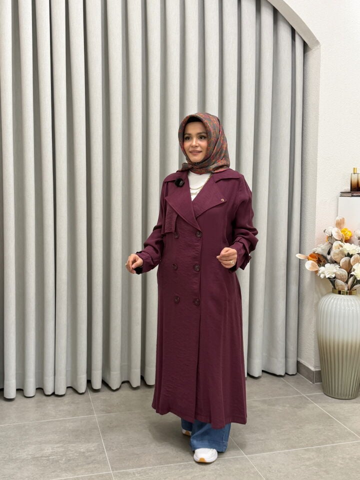 ARMİNE TREND TENCEL TRENÇKOT BORDO