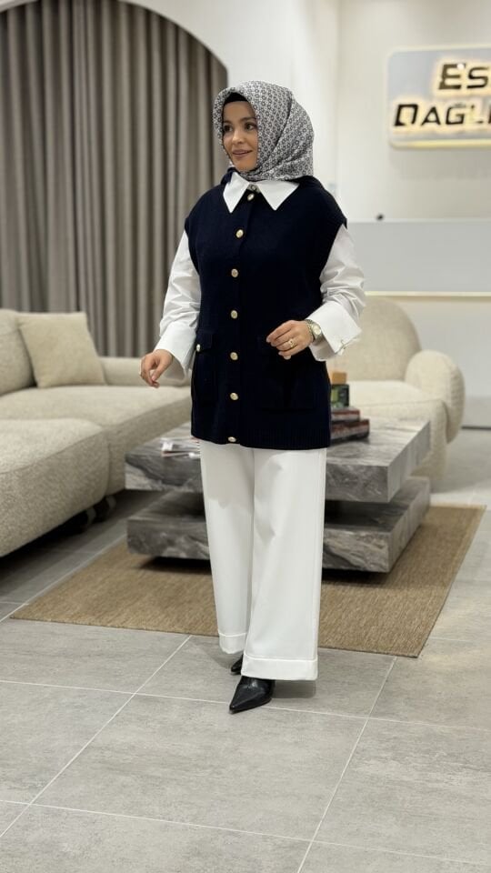 ARMİNE TREND DOUBLE KREP PANTOLON EKRU