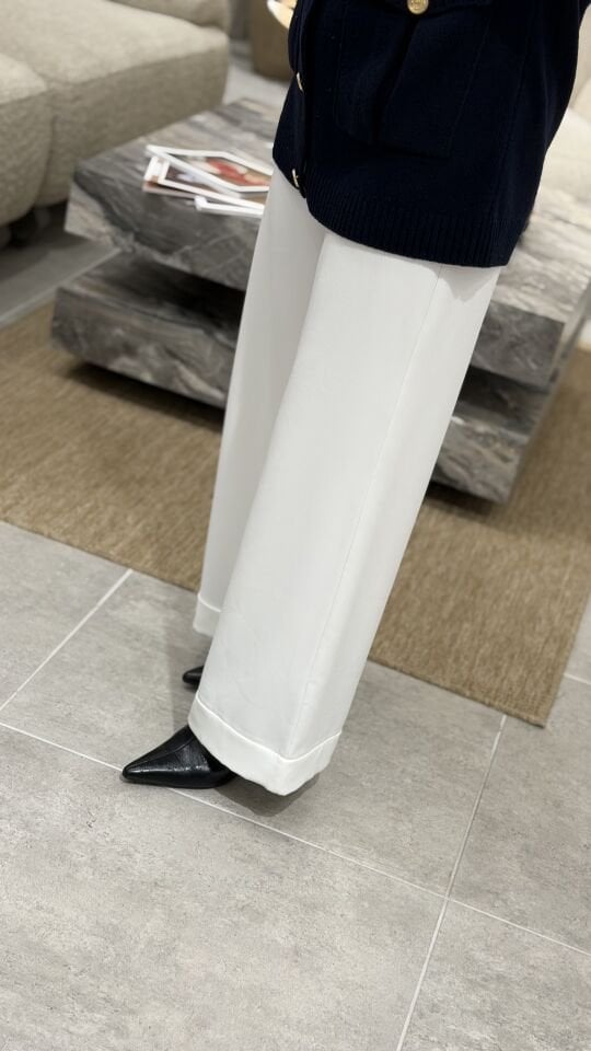 ARMİNE TREND DOUBLE KREP PANTOLON EKRU