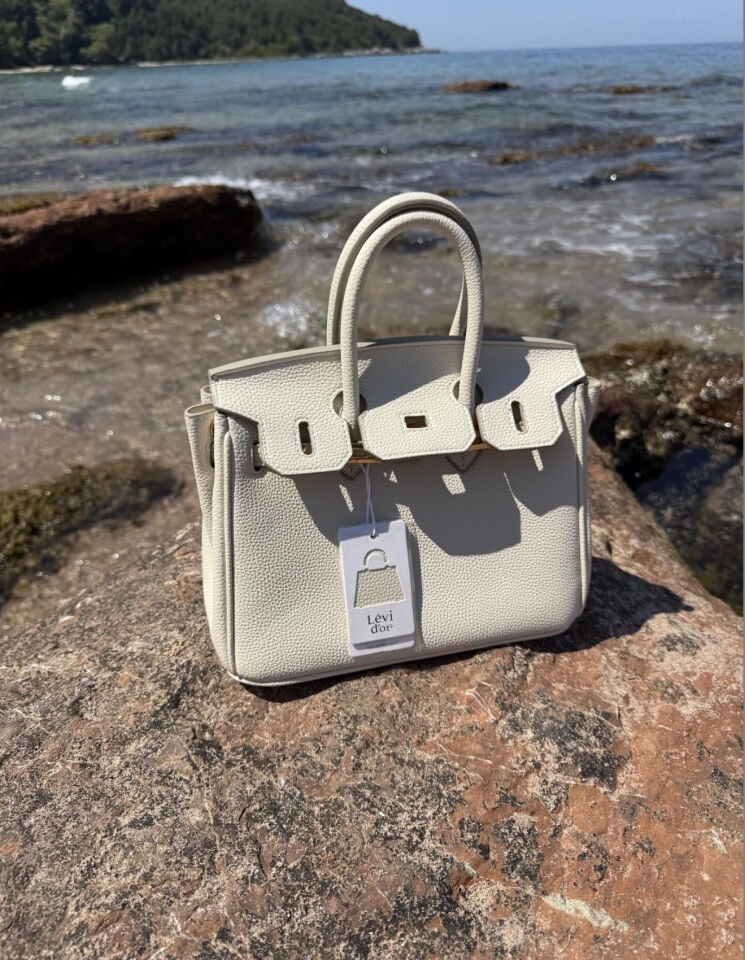 LEVİDOR İTHAL DERİ ÇANTA KREM