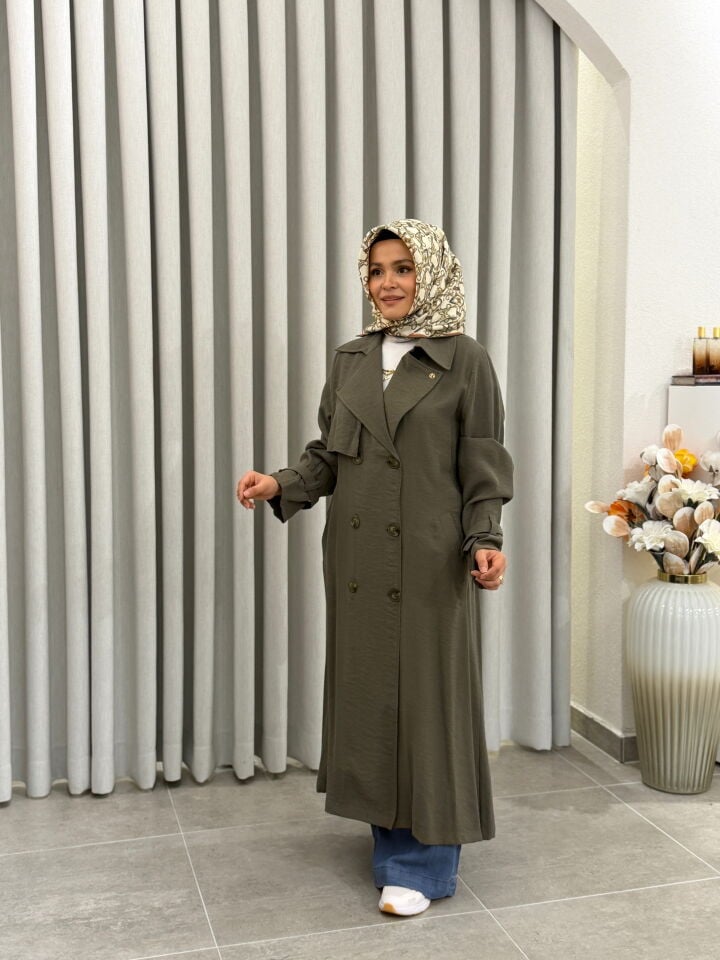 ARMİNE TREND TENCEL TRENÇKOT HAKİ