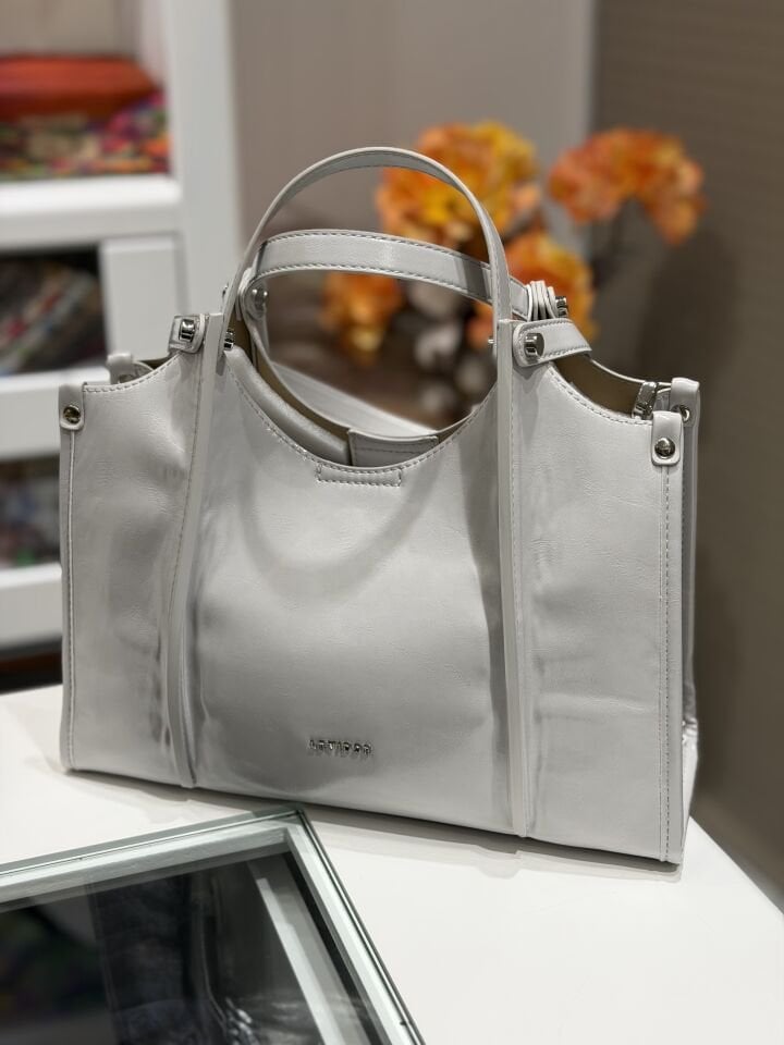 LEVİDOR İTHAL DERİ ÇANTA GRİ