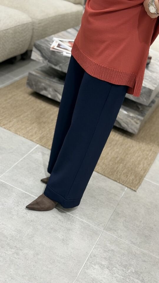 ARMİNE TREND DOUBLE KREP PANTOLON LACİVERT