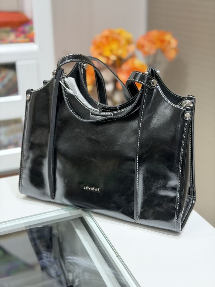 LEVİDOR İTHAL DERİ ÇANTA SİYAH