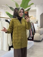 TIĞ TRİKO KAZAYAKLI HAVLU ÖRGÜLÜ TRİKO HIRKA OLİVE