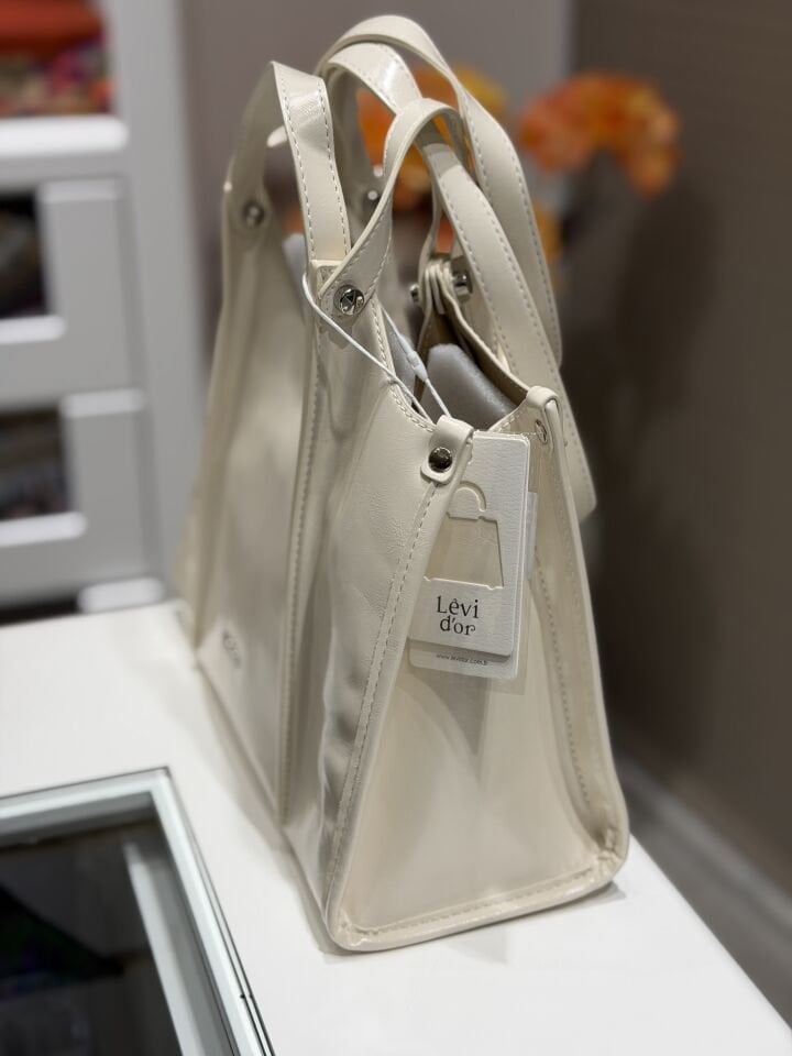 LEVİDOR İTHAL DERİ ÇANTA EKRU
