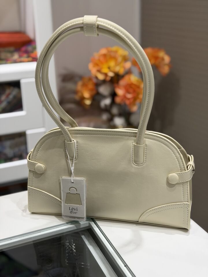 LEVİDOR İTHAL DERİ ÇANTA KREM