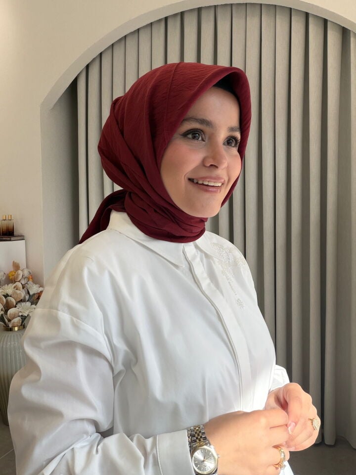 BENETTON VİSCON DÜZ EŞARP BORDO
