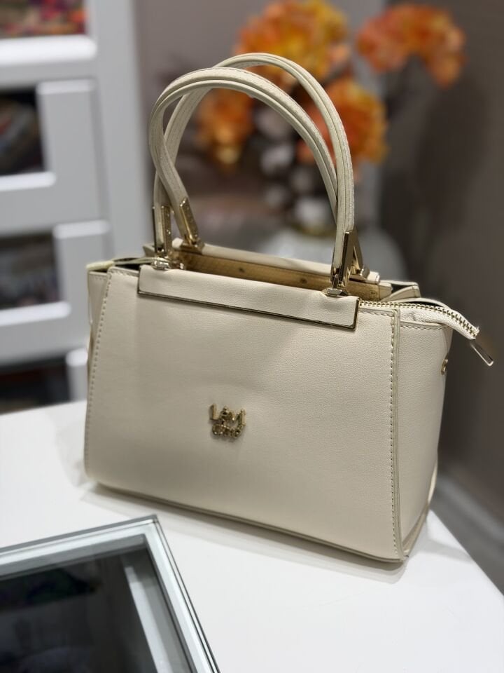 LEVİDOR İTHAL DERİ ÇANTA KREM