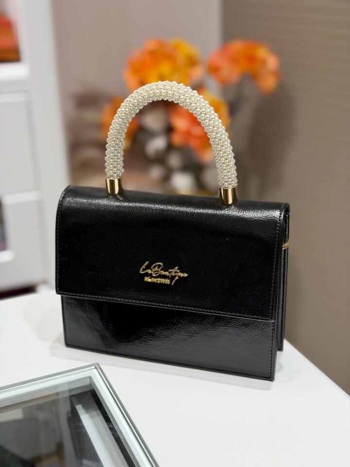 LA BOUTİQUE İNCİ SİYAH ÇANTA