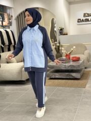 TIĞ TRİKO SCUBA GÖMLEK TASARIMLI TAKIM LACİVERT