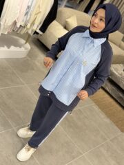 TIĞ TRİKO SCUBA GÖMLEK TASARIMLI TAKIM LACİVERT