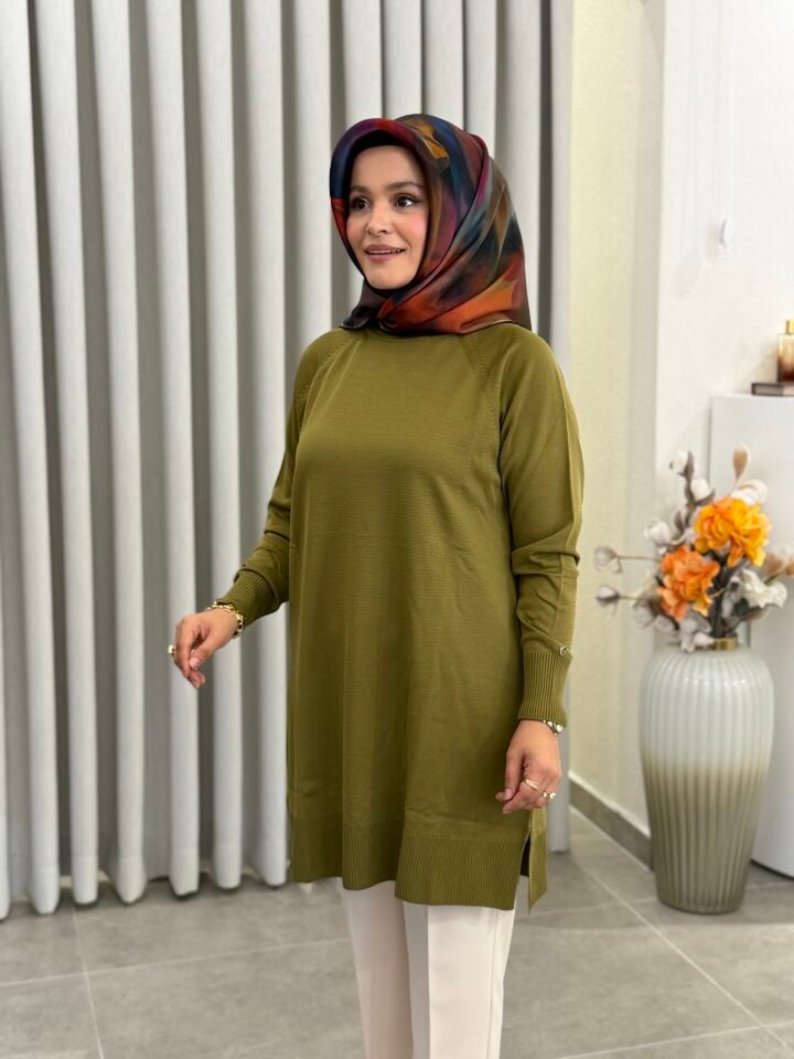 ARMİNE TREND MERSERİZE TUNİK YAĞ YEŞİLİ
