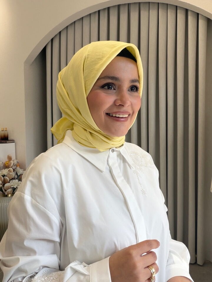 BENETTON VİSCON DÜZ EŞARP SARI