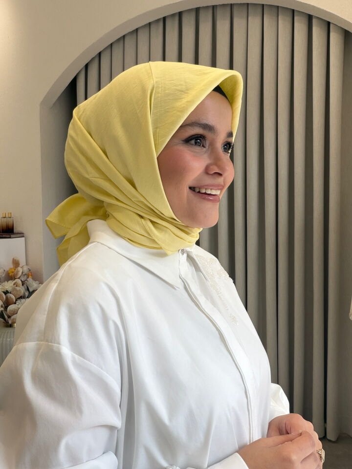BENETTON VİSCON DÜZ EŞARP SARI