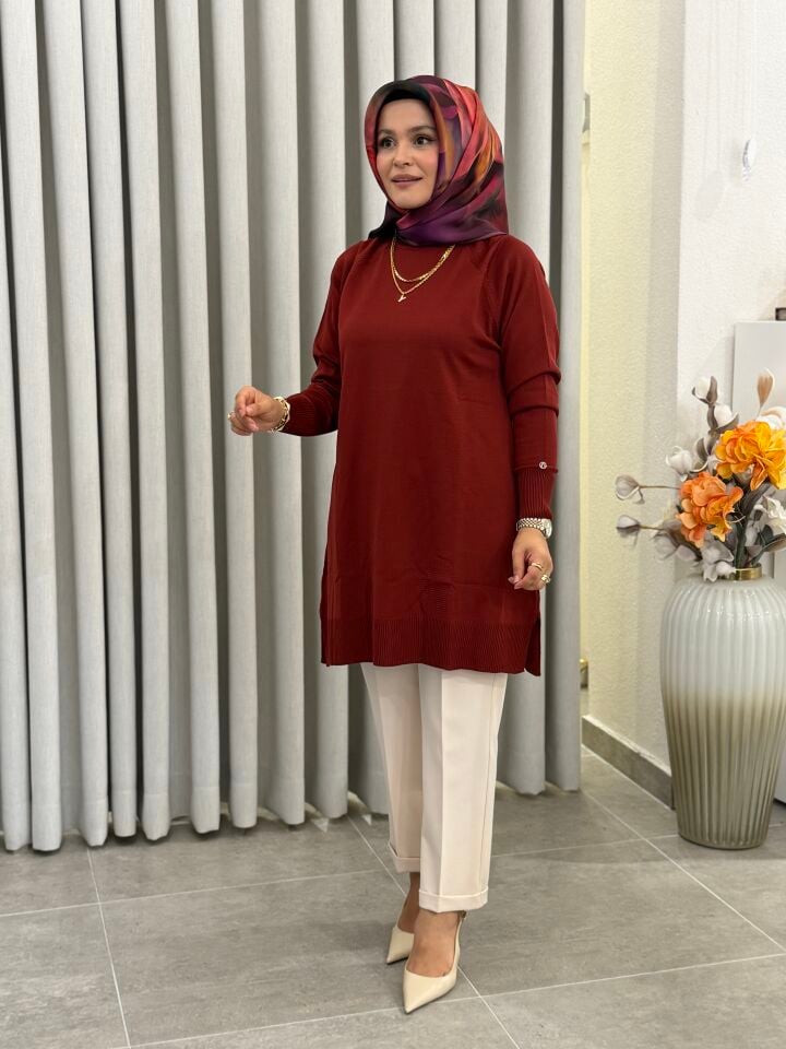 ARMİNE TREND MERSERİZE TUNİK BORDO