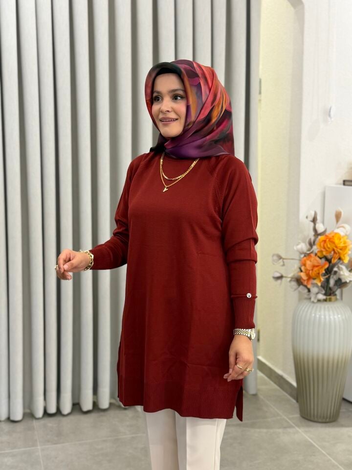 ARMİNE TREND MERSERİZE TUNİK BORDO