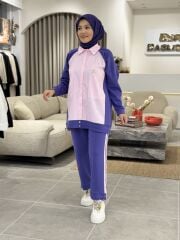 TIĞ TRİKO SCUBA GÖMLEK TASARIMLI TAKIM MOR