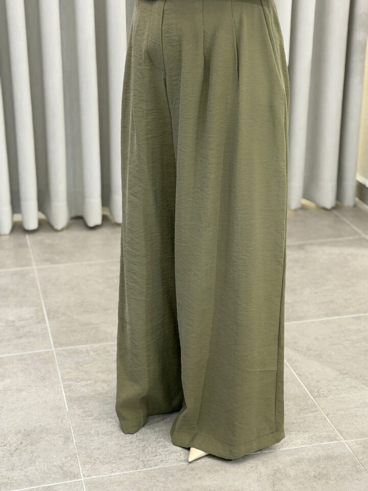 ARMİNE TREND PALAZZO TENCEL PANTOLON HAKİ