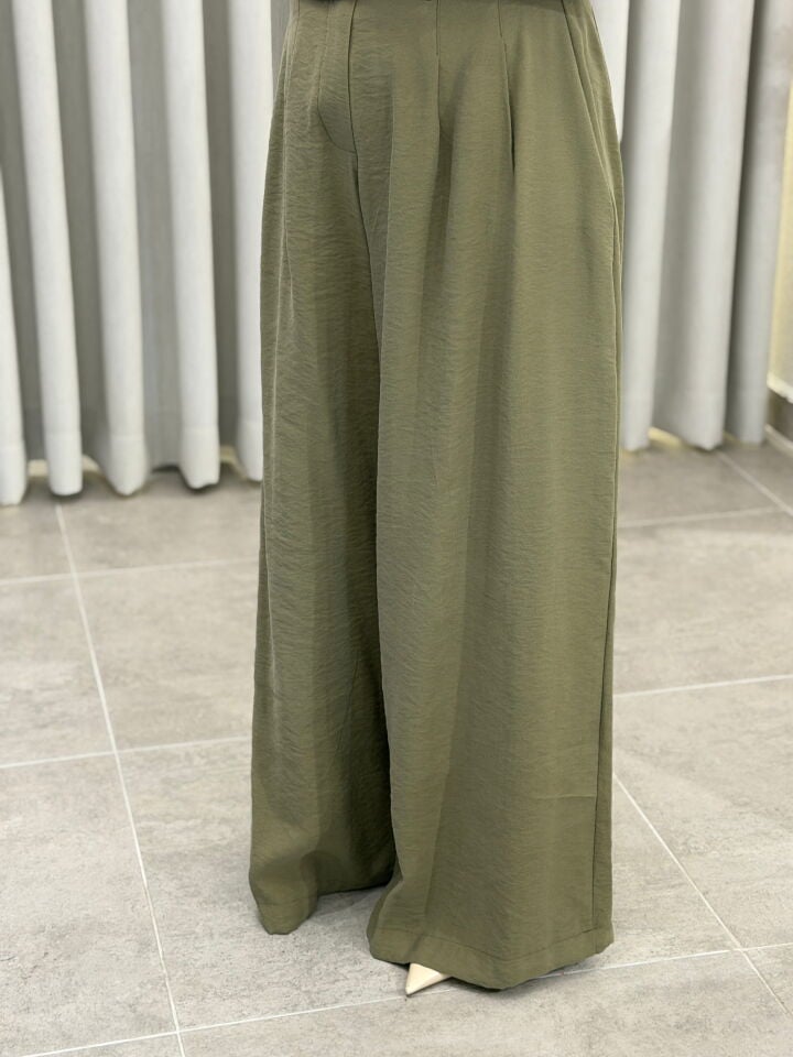 ARMİNE TREND PALAZZO TENCEL PANTOLON HAKİ