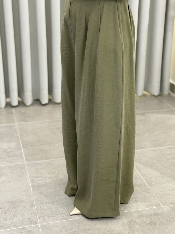 ARMİNE TREND PALAZZO TENCEL PANTOLON HAKİ