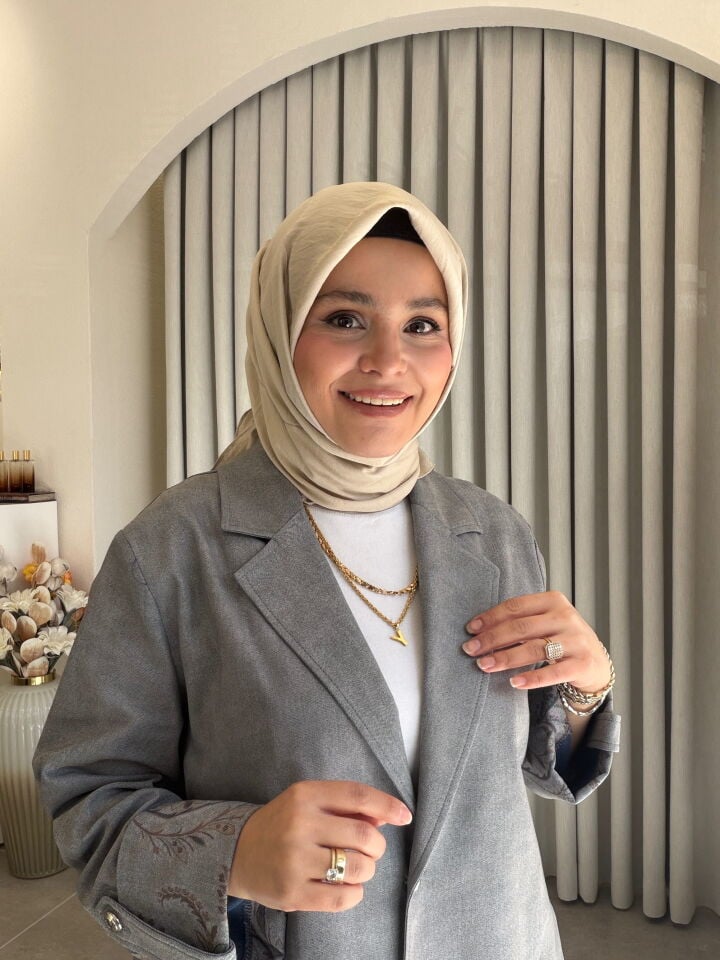 BENETTON VİSCON DÜZ EŞARP BEJ