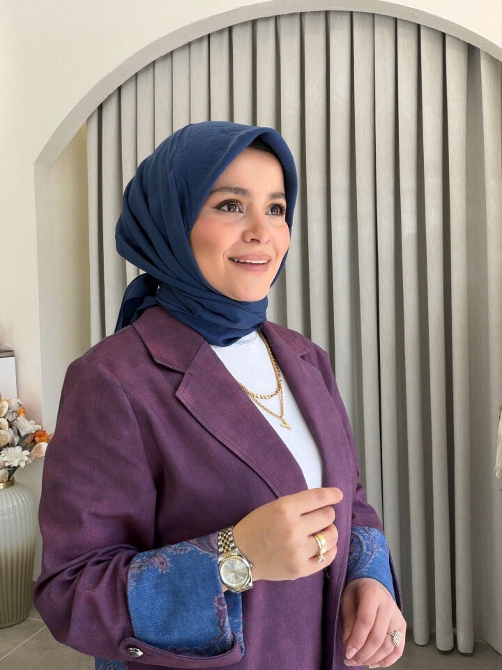 BENETTON VİSCON DÜZ EŞARP İNDİGO