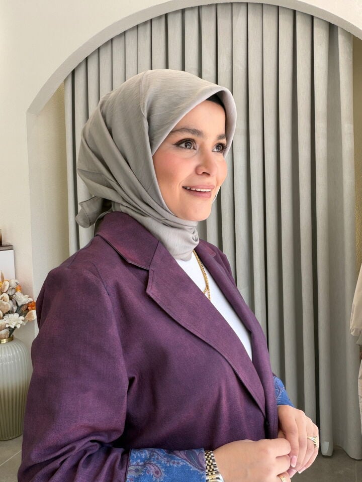 BENETTON VİSCON DÜZ EŞARP GÜMÜŞ